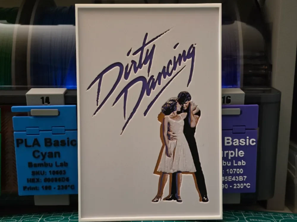 Dirty Dancing Movie Poster - Hueforge Art by Lumpy3D HueForge model: Dirty Dancing Movie Poster - Hueforge Art by Lumpy3D