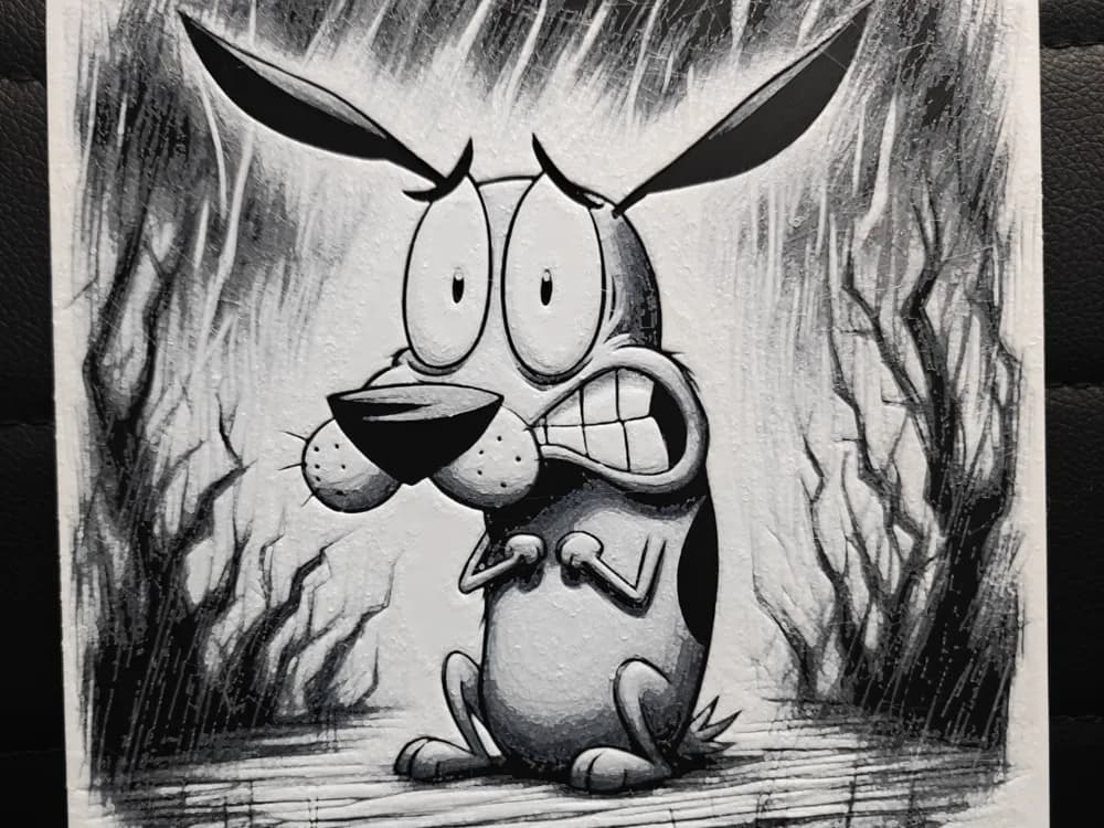 HueForge model: Courage the Cowardly Dog by TheHueforgeLady