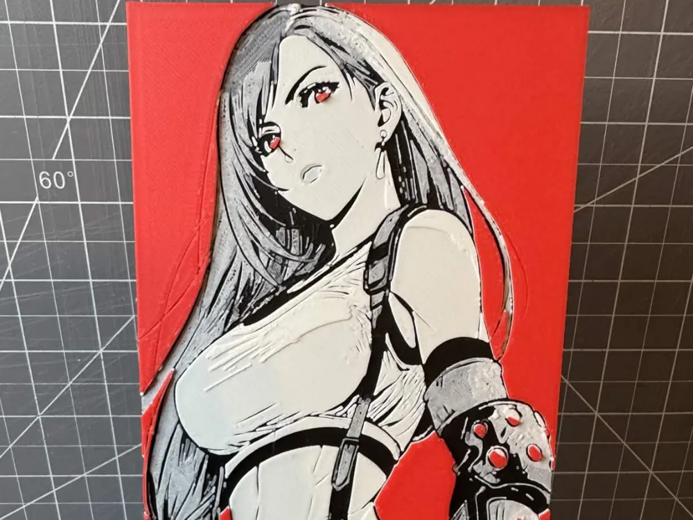 Hueforge of Tifa Lockhart from Final Fantasy by SBC Creations HueForge model: Hueforge of Tifa Lockhart from Final Fantasy by SBC Creations