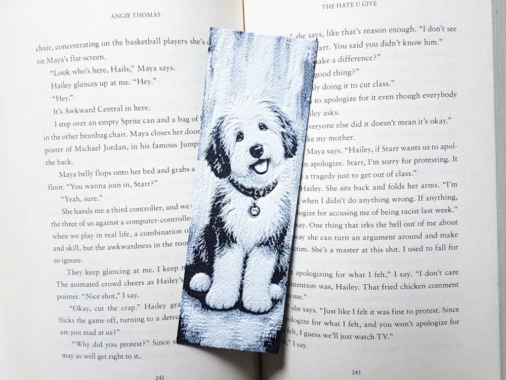Bookmark, Cute Puppy Dog, English Sheep Dog Bookmark, Cute Puppy Dog, English Sheep Dog