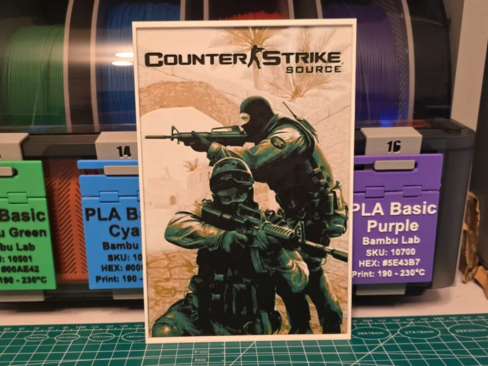 Counter-Strike: Source Game Poster - Hueforge Art by Lumpy3D HueForge model: Counter-Strike: Source Game Poster - Hueforge Art by Lumpy3D