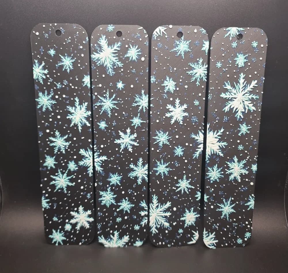 Snowflake Hueforge Bookmarks by the_bearded_jedi HueForge model: Snowflake Hueforge Bookmarks by the_bearded_jedi
