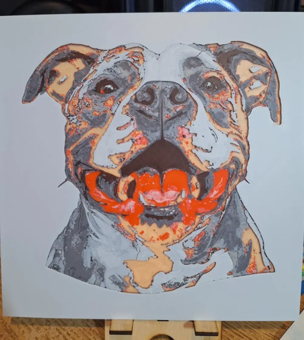 American Bully - Hueforge - 20cm x 20cm - 4colours by 3dGlow HueForge model: American Bully - Hueforge - 20cm x 20cm - 4colours by 3dGlow