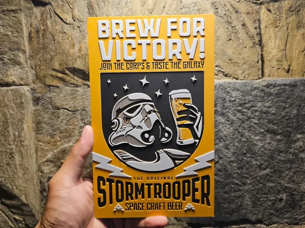 Stormtrooper Space Craft Beer Hueforge by Loki HueForge model: Stormtrooper Space Craft Beer Hueforge by Loki