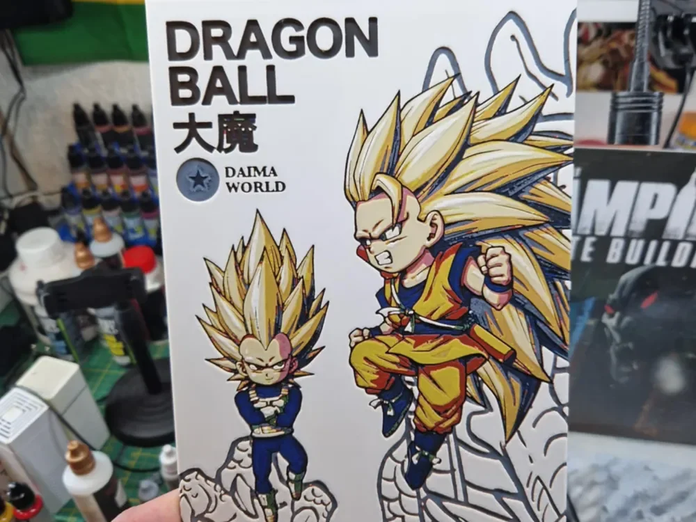 Dragon Ball Z Super Saiyan 3 Vegeta and Goku Hueforge by Dakiren HueForge model: Dragon Ball Z Super Saiyan 3 Vegeta and Goku Hueforge by Dakiren