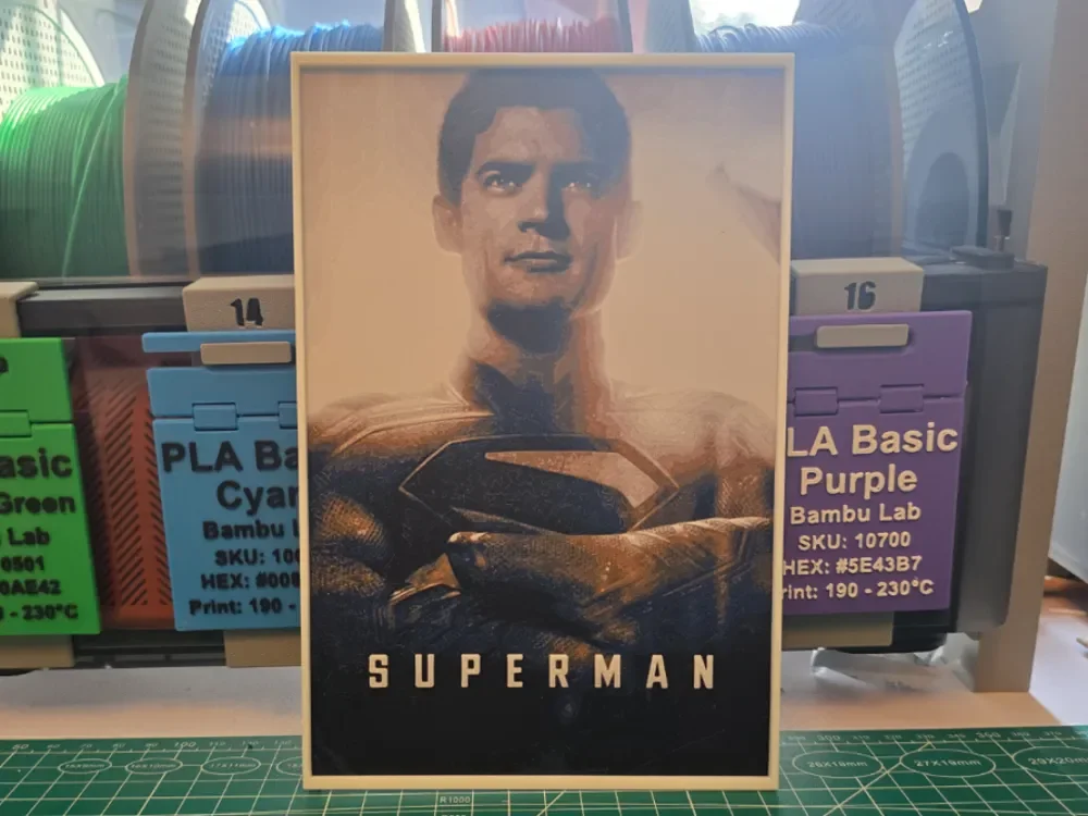 Superman (2025) Movie Poster - Hueforge Art by Lumpy3D HueForge model: Superman (2025) Movie Poster - Hueforge Art by Lumpy3D