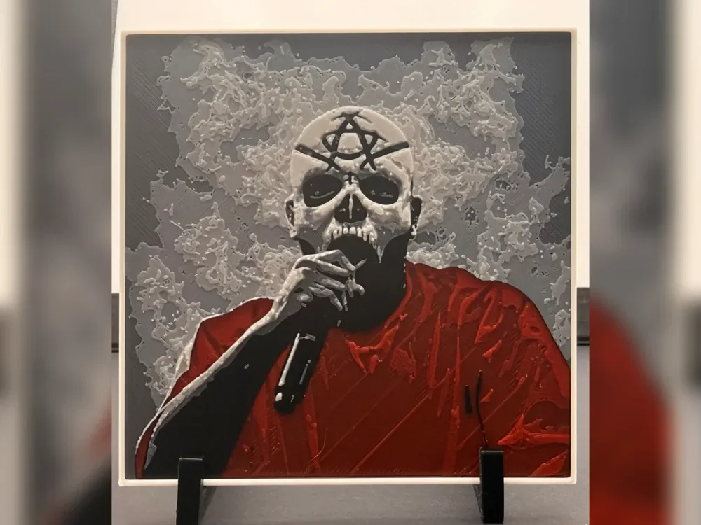 Tech N9ne Skull Face HueForge Print by Thadius HueForge model: Tech N9ne Skull Face HueForge Print by Thadius