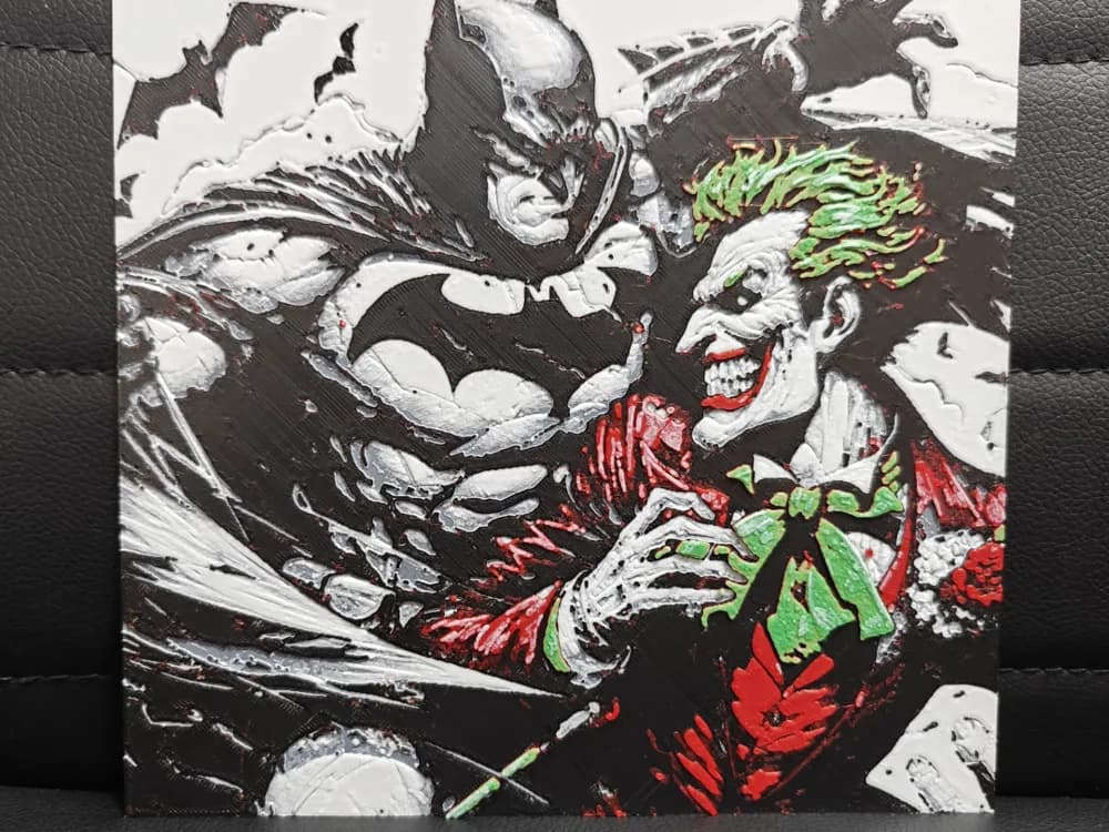 HueForge model: Batman vs Joker by TheHueforgeLady