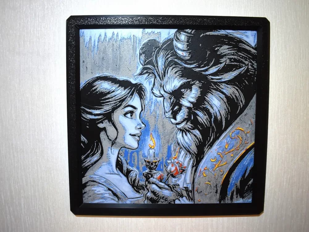 HueForge model: Beauty and Beast Hueforge by Chris B