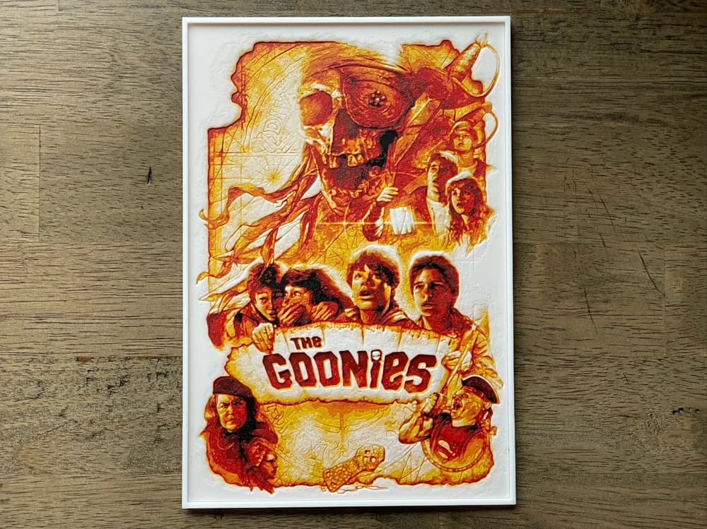 The Goonies (1985) Hueforge Movie Poster by NiiON HueForge model: The Goonies (1985) Hueforge Movie Poster by NiiON