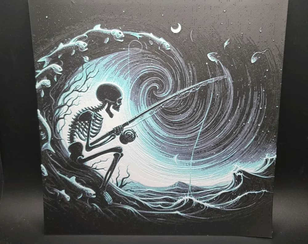 HueForge model: Skeleton Fishing Hueforge by the_bearded_jedi