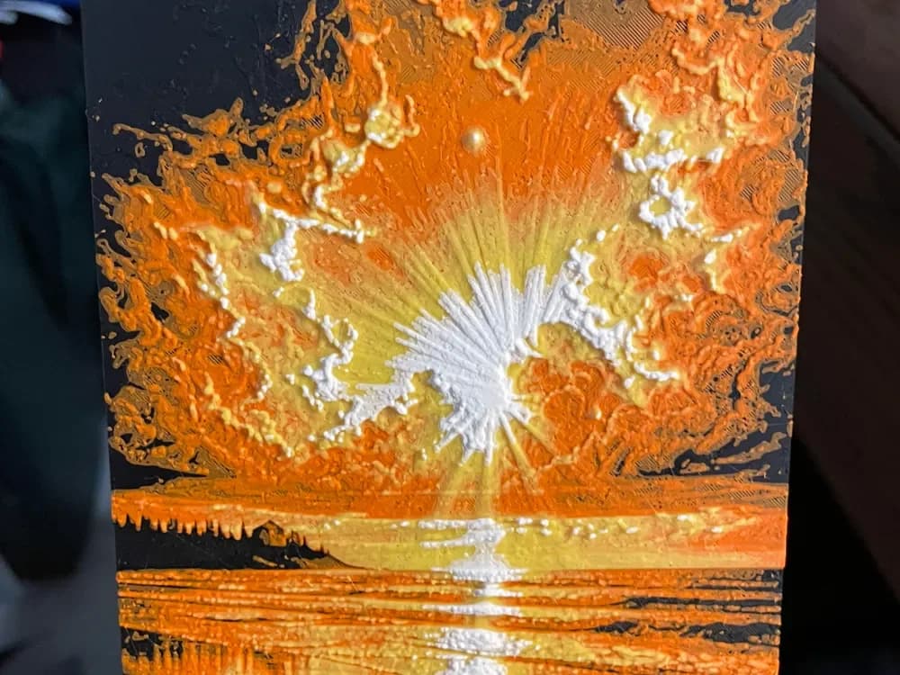 Beach Sunset Hueforge by Advancedtechworldwide HueForge model: Beach Sunset Hueforge by Advancedtechworldwide