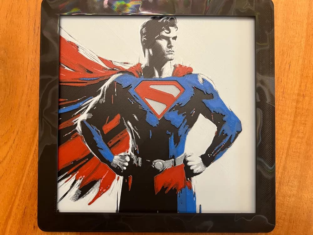 HueForge model: Superman 2025 Logo by JustBe 3D Printing