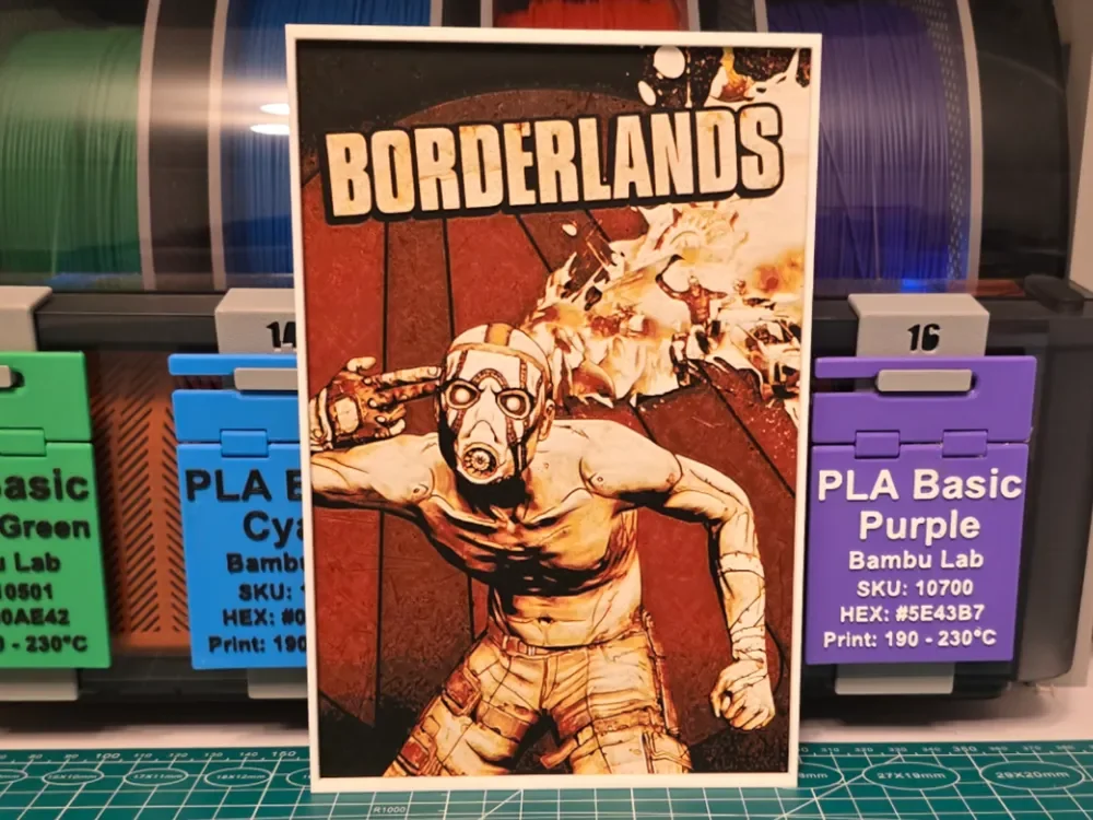 Borderlands Game Poster - Hueforge Art by Lumpy3D HueForge model: Borderlands Game Poster - Hueforge Art by Lumpy3D