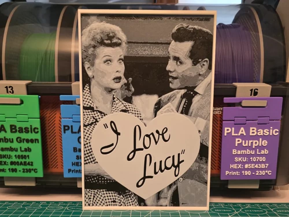 I Love Lucy Poster - Hueforge Art by Lumpy3D HueForge model: I Love Lucy Poster - Hueforge Art by Lumpy3D