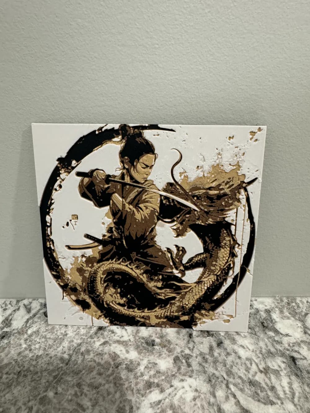 Samurai vs Dragon - Hueforge 100x100 by Canadian Gamer HueForge model: Samurai vs Dragon - Hueforge 100x100 by Canadian Gamer