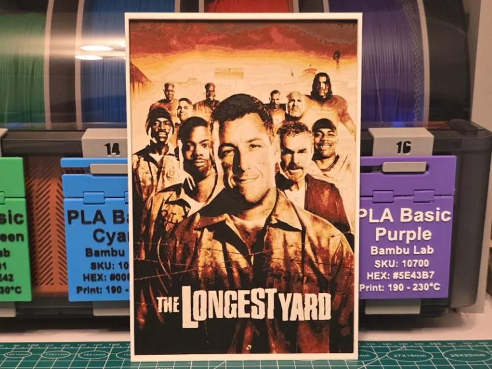 HueForge model: The Longest Yard Movie Poster - Hueforge Art by Lumpy3D