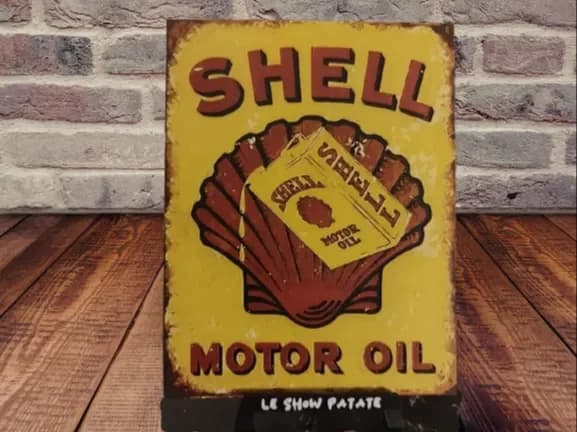 Vintage Shell Motor Oil Plaque Hueforge by leshowpatate HueForge model: Vintage Shell Motor Oil Plaque Hueforge by leshowpatate