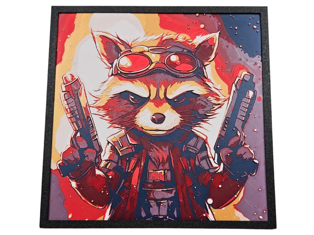Rocket Racoon by BusyKikiBee HueForge model: Rocket Racoon by BusyKikiBee