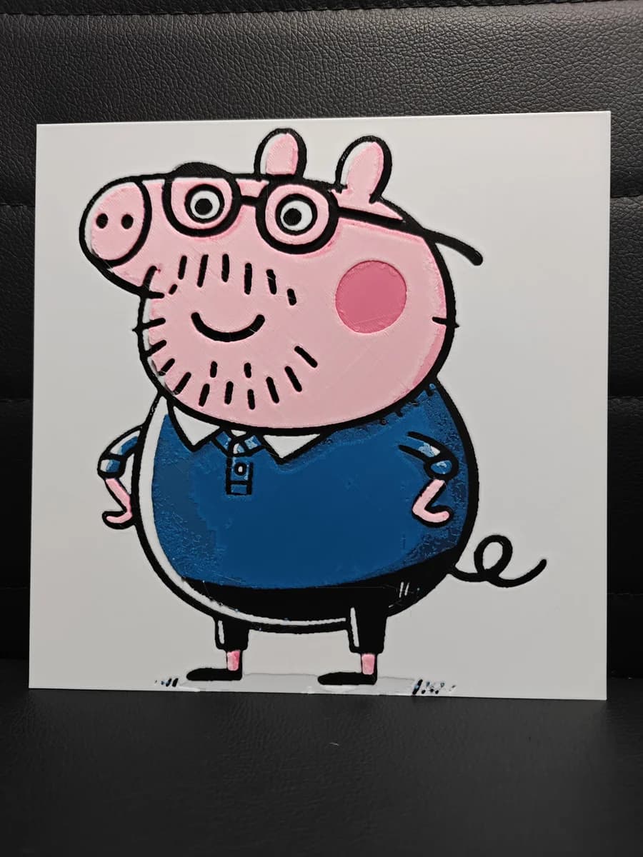 Daddy Pig by TheHueforgeLady HueForge model: Daddy Pig by TheHueforgeLady