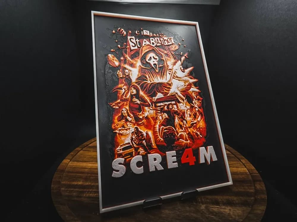 Scream 4 (Movie Poster - HueForge) by HugheCraft HueForge model: Scream 4 (Movie Poster - HueForge) by HugheCraft