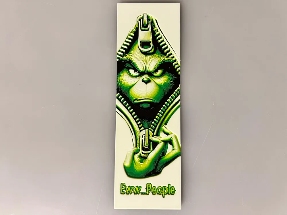 HueForge model: The Grinch - Bookmark by 3djd