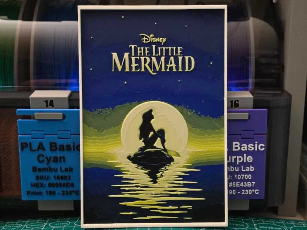 HueForge model: The Little Mermaid Movie Poster - Hueforge Art by Lumpy3D