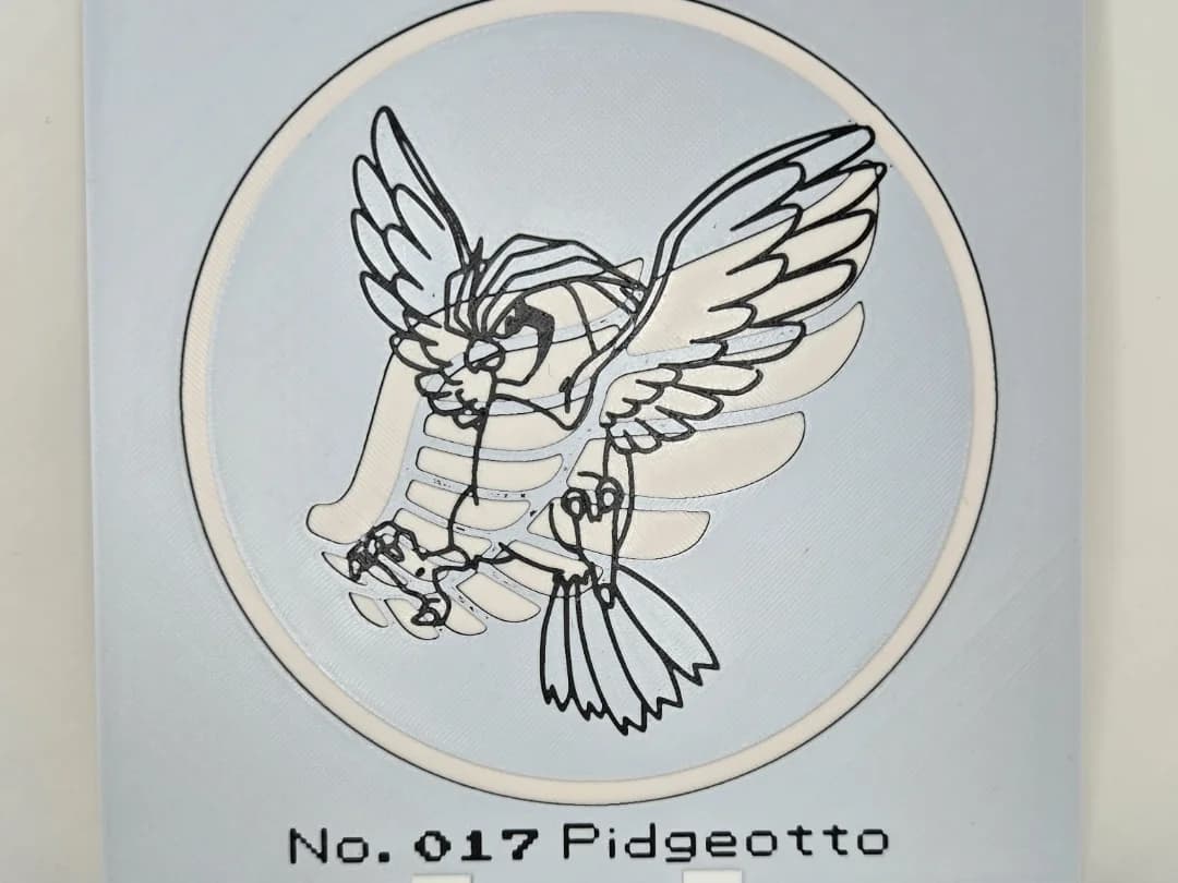 Minimalistic Pidgeotto Hueforge by 3Ree Printing HueForge model: Minimalistic Pidgeotto Hueforge by 3Ree Printing