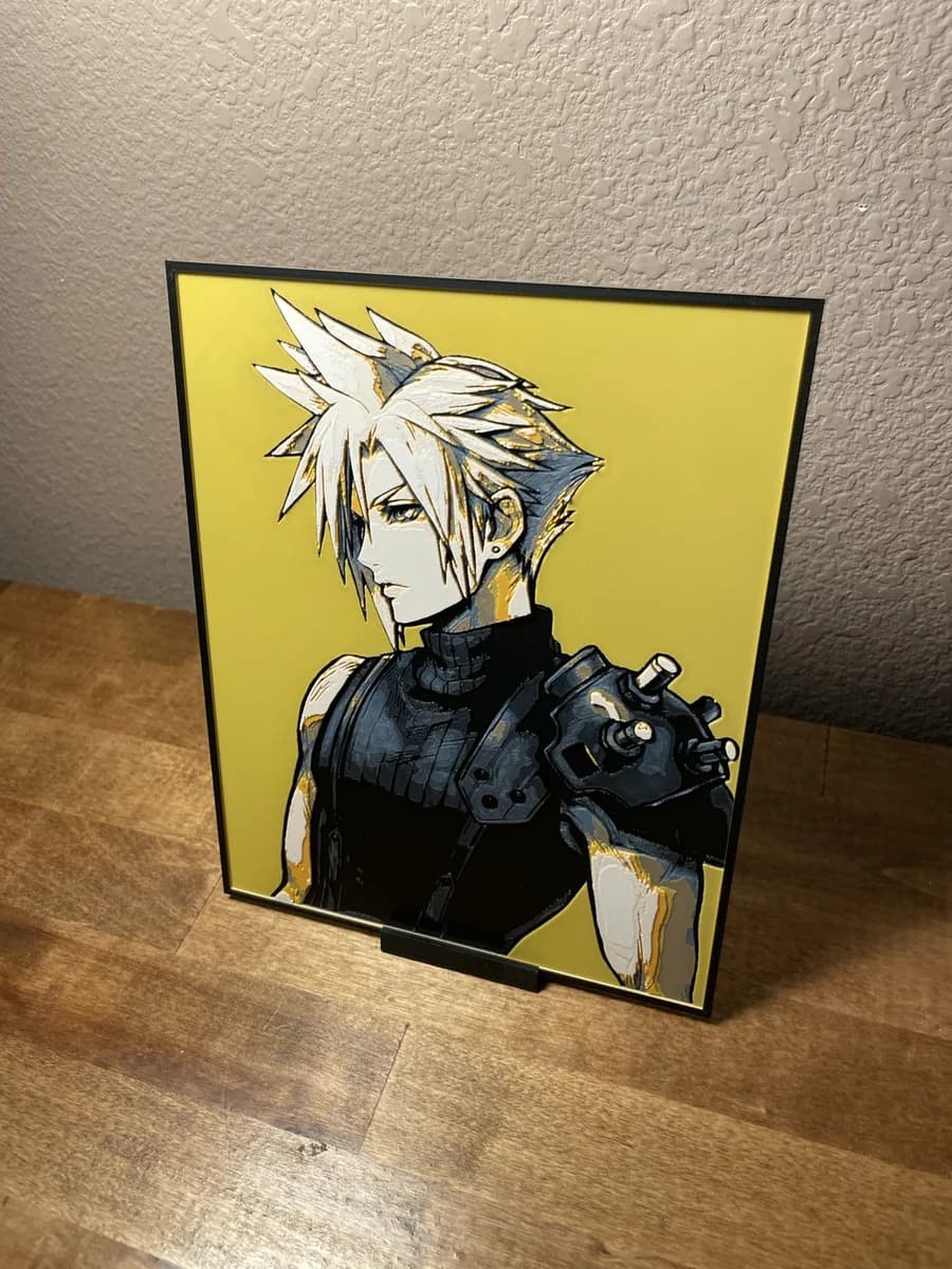 New Cloud - FFVII by Cloudy Nostalgia HueForge model: New Cloud - FFVII by Cloudy Nostalgia