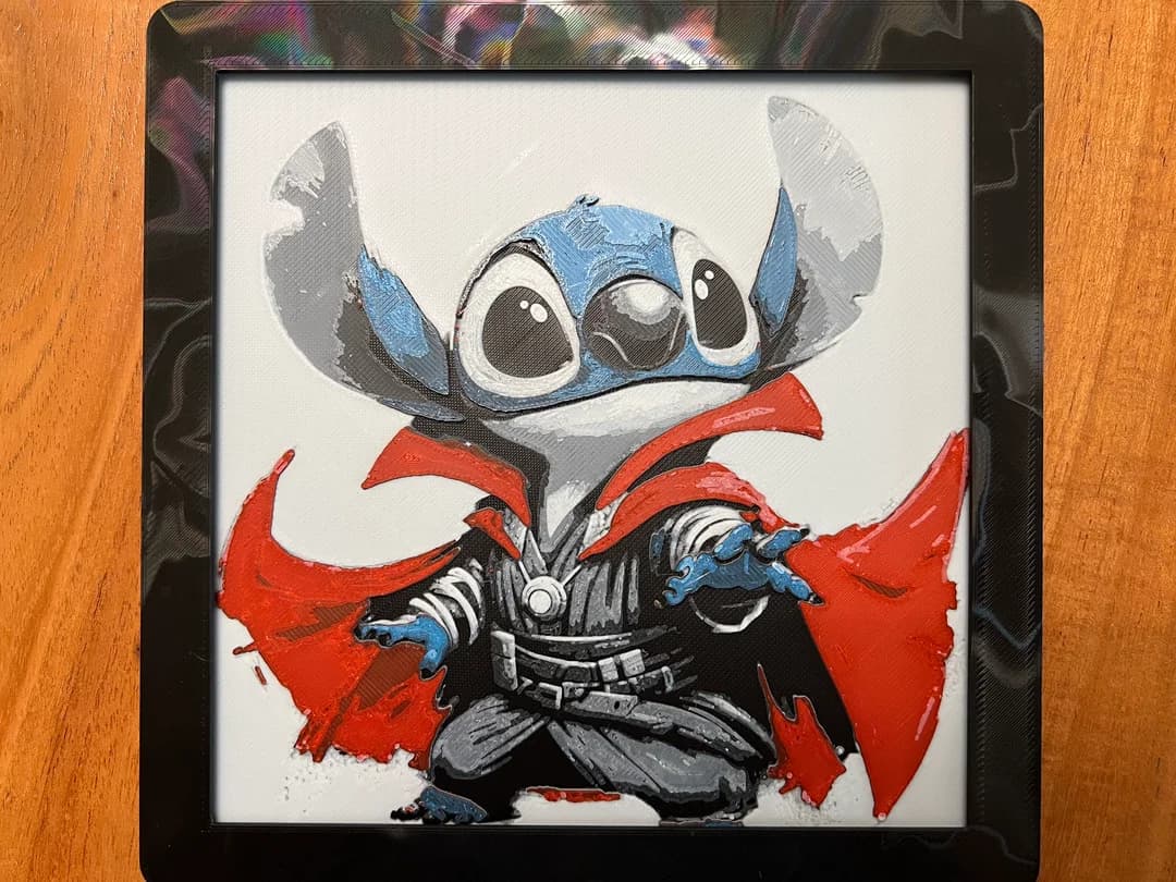Stitch Dressed as Dr. Strange by JustBe 3D Printing HueForge model: Stitch Dressed as Dr. Strange by JustBe 3D Printing