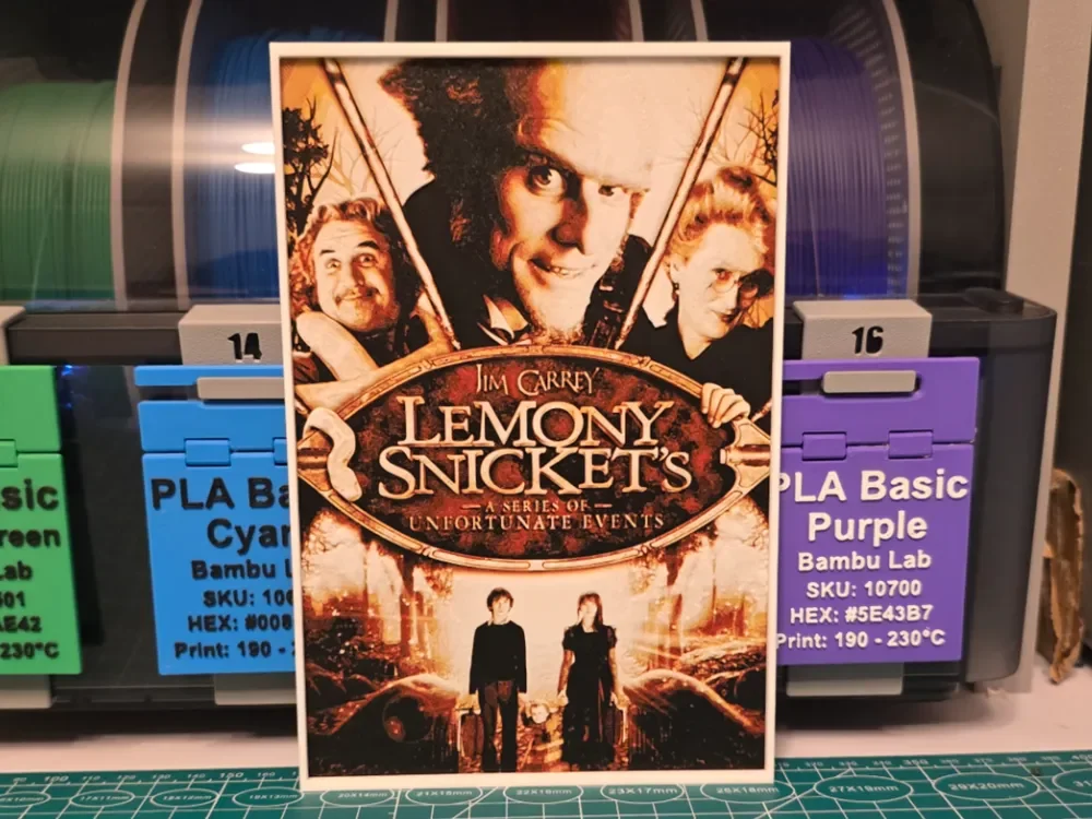 A Series of Unfortunate Events Poster - Hueforge by Lumpy3D HueForge model: A Series of Unfortunate Events Poster - Hueforge by Lumpy3D
