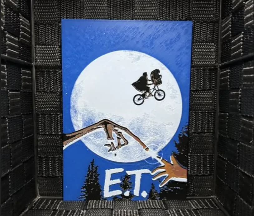 Hueforge Movie Poster - E.T. - by JoDau HueForge model: Hueforge Movie Poster - E.T. - by JoDau