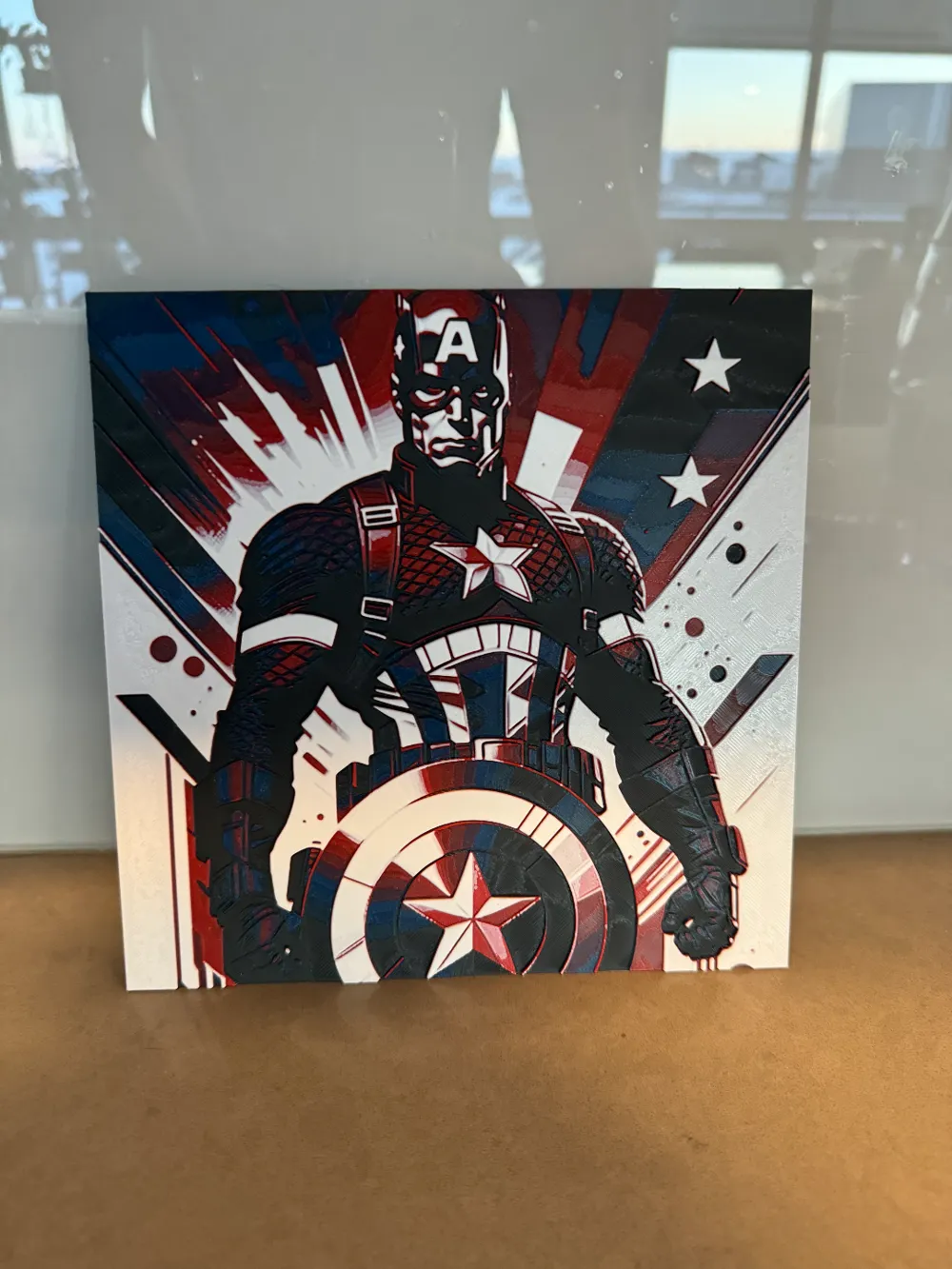 HueForge model: Captain America - Hueforge - 200x200 by Canadian Gamer