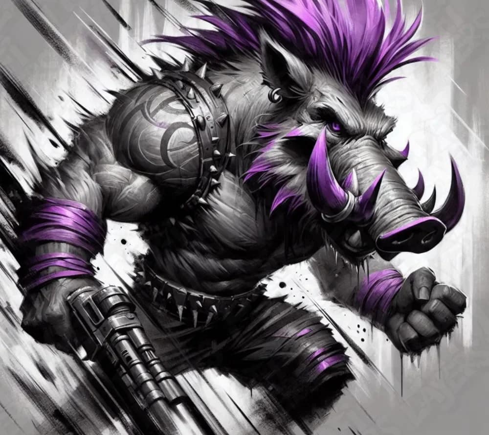 Bebop from TMNT Hueforge by LoFi Layers HueForge model: Bebop from TMNT Hueforge by LoFi Layers