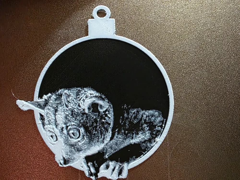 Bush baby Christmas Ornament Hueforge 2 color by AirMechDesigns HueForge model: Bush baby Christmas Ornament Hueforge 2 color by AirMechDesigns