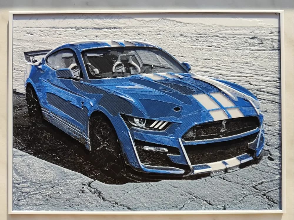 Ford Mustang GT500 - 2020 - Hueforge by BeaN HueForge model: Ford Mustang GT500 - 2020 - Hueforge by BeaN