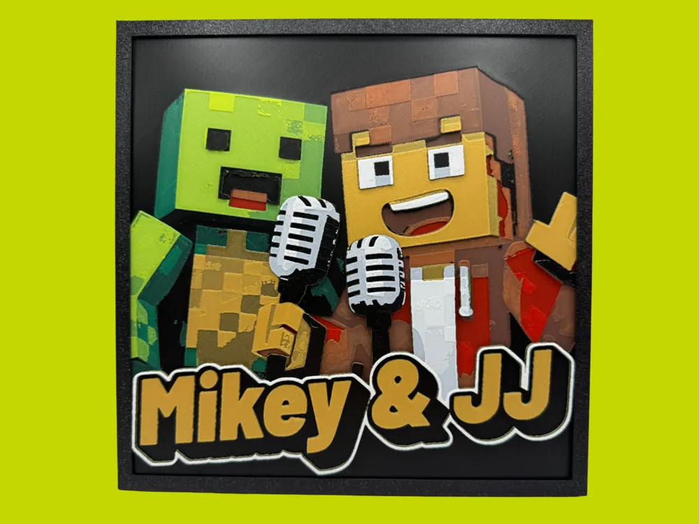 Mikey and JJ - Minecraft by Canadian Gamer HueForge model: Mikey and JJ - Minecraft by Canadian Gamer