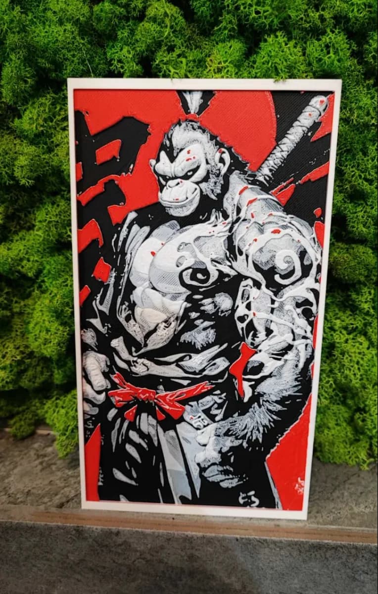 Gorilla Warrior by Garuda3D HueForge model: Gorilla Warrior by Garuda3D