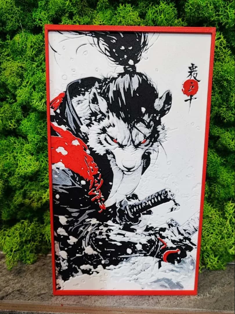 Samurai Tiger by Garuda3D HueForge model: Samurai Tiger by Garuda3D
