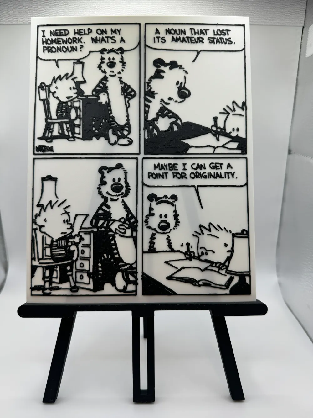 HueForge model: Calvin and Hobbes - Whats a Pronoun? by Canadian Gamer