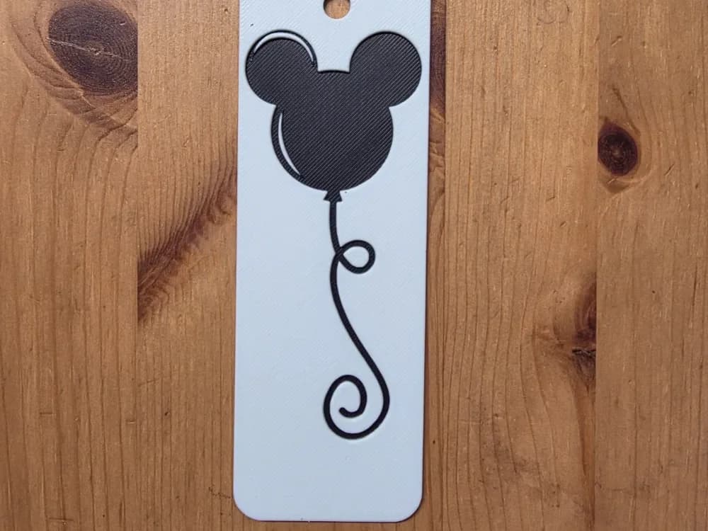 Mickey Mouse Balloon Bookmark by Morganja HueForge model: Mickey Mouse Balloon Bookmark by Morganja