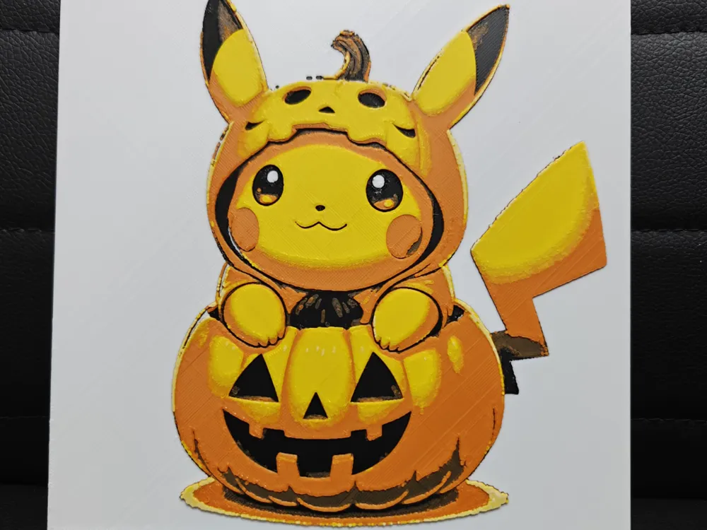 HueForge model: Pikachu Halloween by TheHueforgeLady