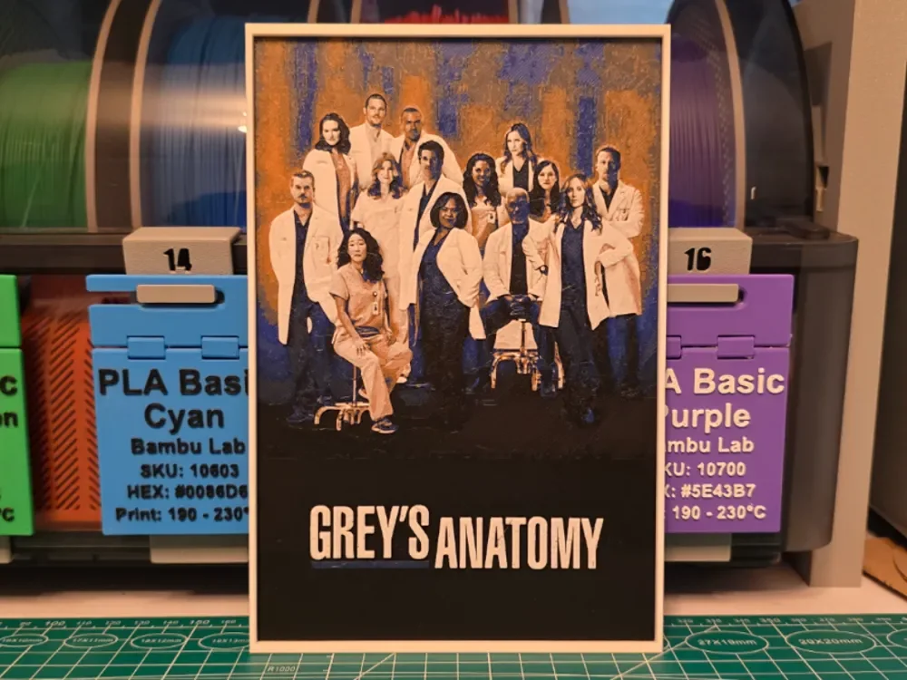 HueForge model: Grey's Anatomy Poster - Hueforge Art by Lumpy3D