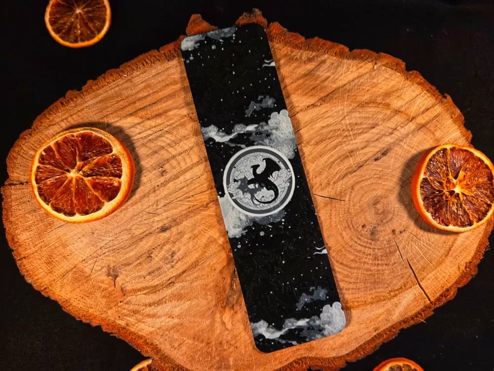 Fourth wing 2 black and white bookmark - hueforge Fourth wing 2 black and white bookmark - hueforge