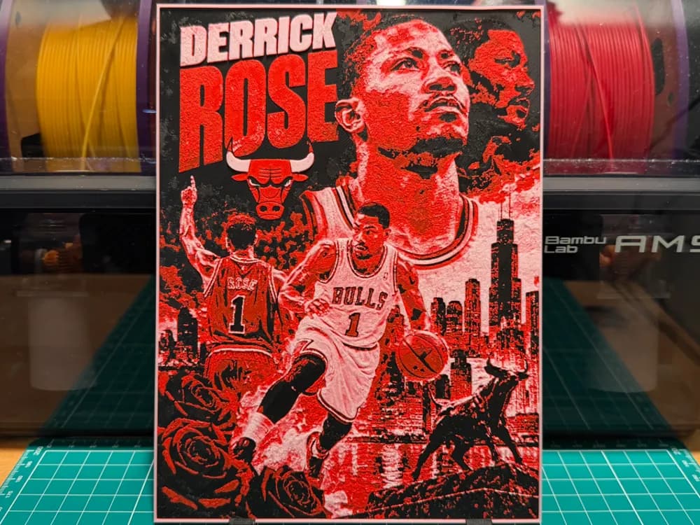 Derrick Rose Chicago Bulls Poster HueForge