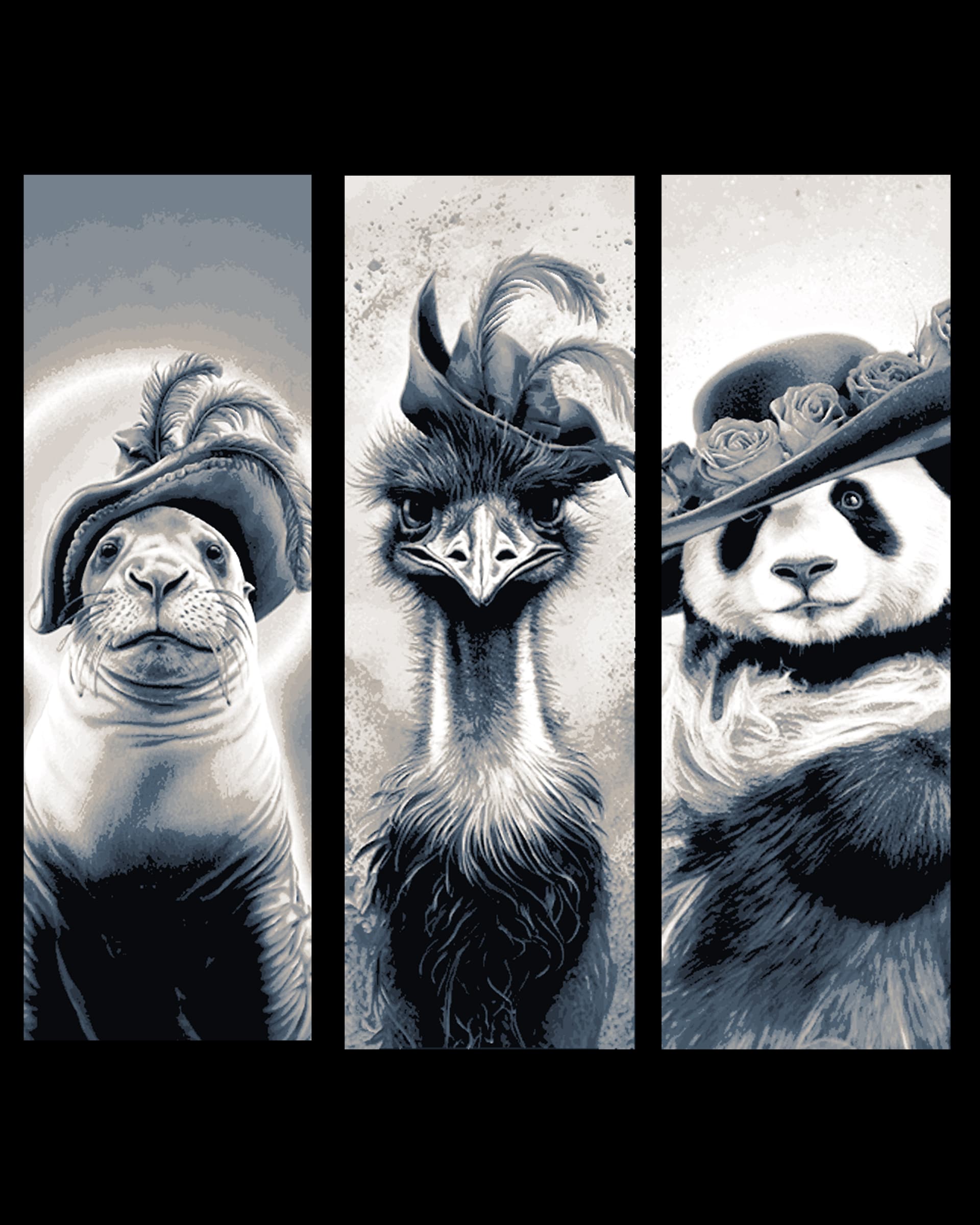 Dressed to Impress - Portraits of Animal in Hats - Set of Bookmarks Dressed to Impress - Portraits of Animal in Hats - Set of Bookmarks