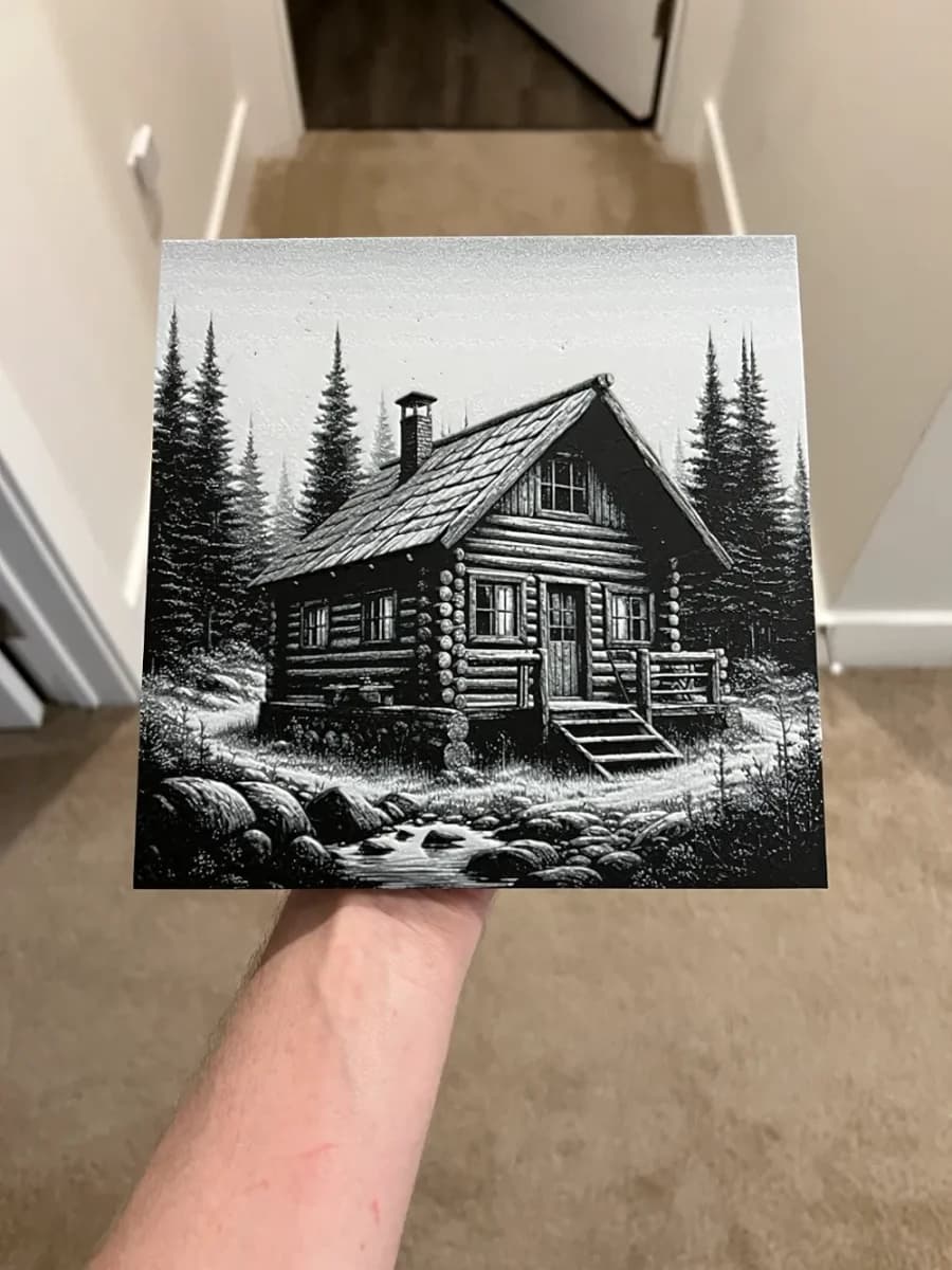 Cabin Art Hueforge by RP47 Designs HueForge model: Cabin Art Hueforge by RP47 Designs