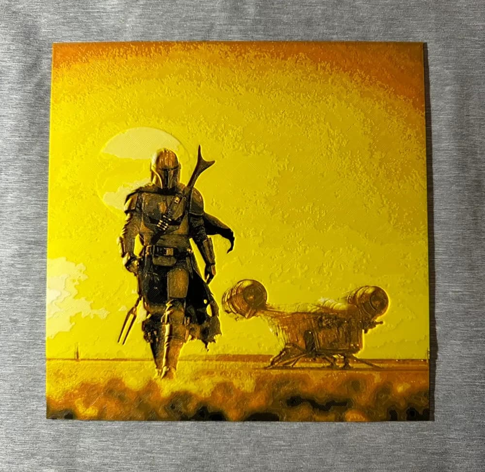 Mandalorian 4-color Hueforge by Hey Ben HueForge model: Mandalorian 4-color Hueforge by Hey Ben