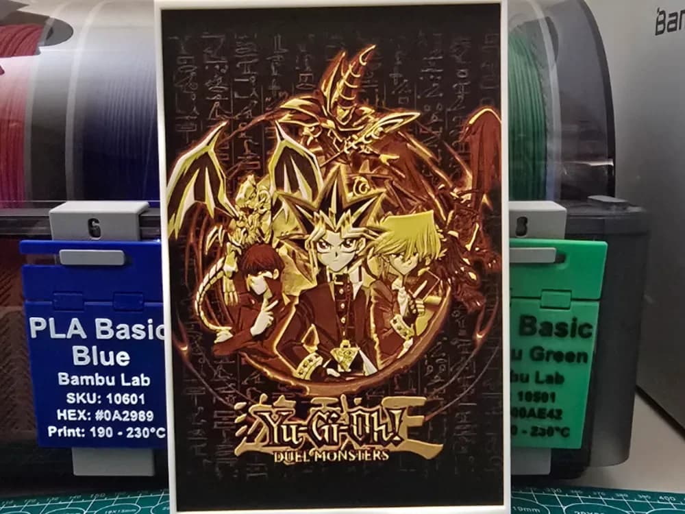 Yu-Gi-Oh! Anime Poster - Art by Hueforge by Lumpy3D HueForge model: Yu-Gi-Oh! Anime Poster - Art by Hueforge by Lumpy3D