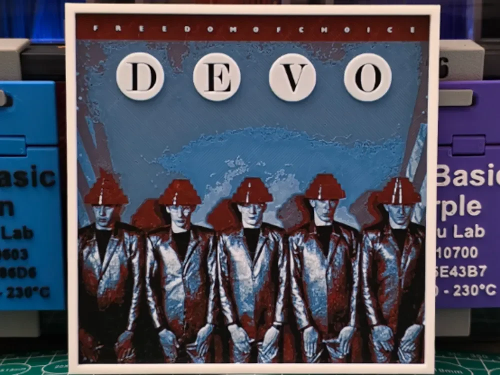 HueForge model: Devo "Freedom of Choice" Album - Hueforge Art by Lumpy3D